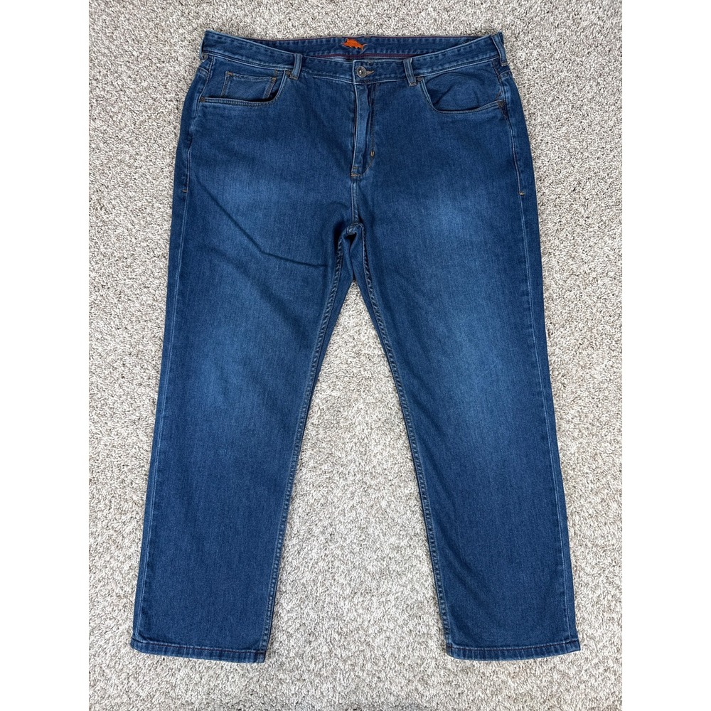 Tommy Bahama Jeans Mens 42x30 Blue Antigua Cove Cotton Blend Straight Casual